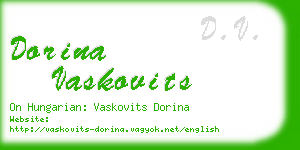 dorina vaskovits business card